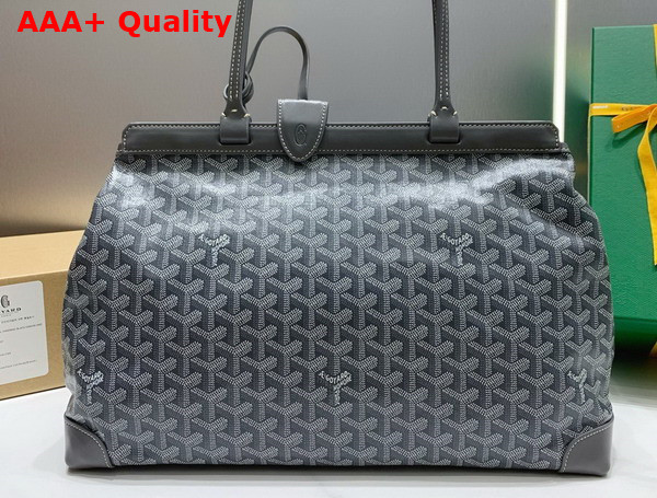 Goyard Bellechasse Biaude PM Bag in Gray Goyardine Canvas and Cervon Calfskin Replica