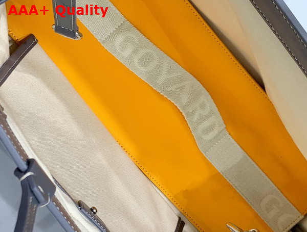 Goyard Bellechasse Biaude PM Bag in Gray Goyardine Canvas and Cervon Calfskin Replica