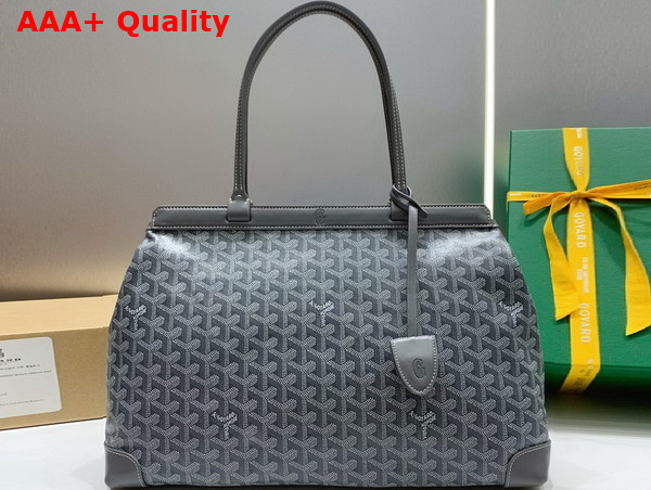 Goyard Bellechasse Biaude PM Bag in Gray Goyardine Canvas and Cervon Calfskin Replica