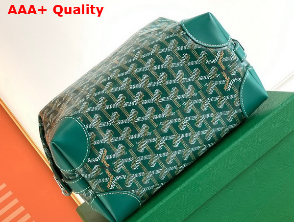 Goyard Boeing 25 Toilet Bag in Green Goyardine Canvas and Clamecy Cowhide Replica