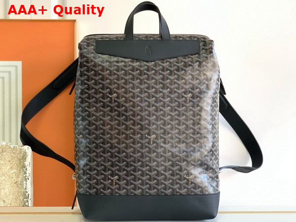Goyard Cisalpin Backpack in Black Goyardine Canvas and Chevroches Calfskin Replica