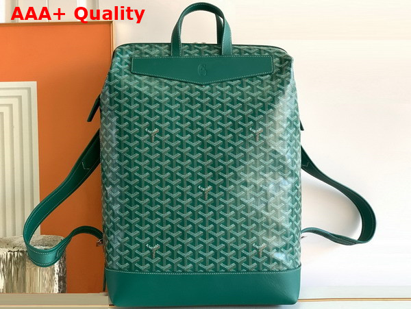 Goyard Cisalpin Backpack in Green Goyardine Canvas and Chevroches Calfskin Replica