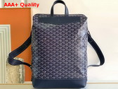 Goyard Cisalpin Backpack in Navy Blue Goyardine Canvas and Chevroches Calfskin Replica