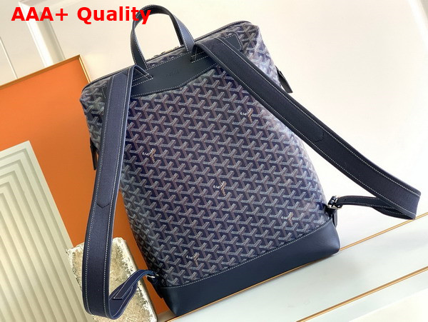 Goyard Cisalpin Backpack in Navy Blue Goyardine Canvas and Chevroches Calfskin Replica