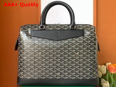 Goyard Cisalpin Document Case in Black Goyardine Canvas and Chevroches Calfskin Replica