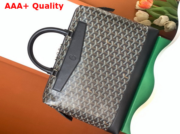 Goyard Cisalpin Document Case in Black Goyardine Canvas and Chevroches Calfskin Replica