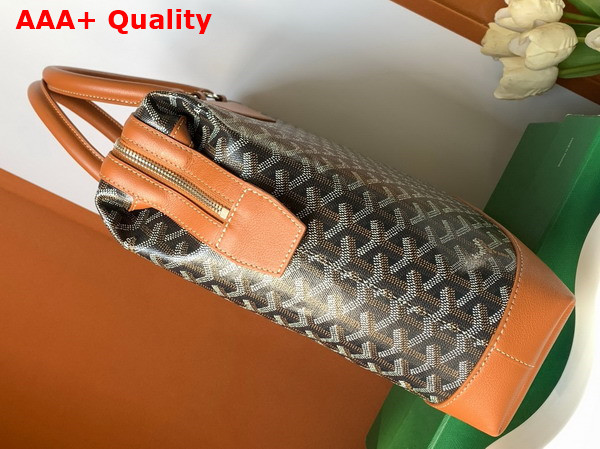 Goyard Cisalpin Document Case in Black and Tan Goyardine Canvas and Chevroches Calfskin Replica
