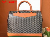 Goyard Cisalpin Document Case in Black and Tan Goyardine Canvas and Chevroches Calfskin Replica