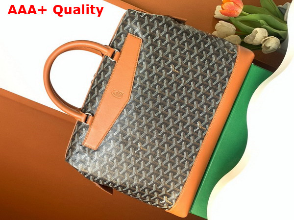 Goyard Cisalpin Document Case in Black and Tan Goyardine Canvas and Chevroches Calfskin Replica
