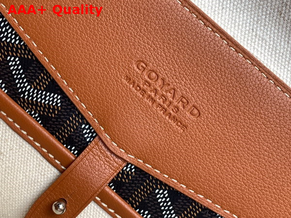 Goyard Cisalpin Document Case in Black and Tan Goyardine Canvas and Chevroches Calfskin Replica