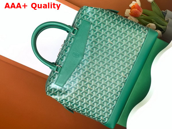 Goyard Cisalpin Document Case in Green Goyardine Canvas and Chevroches Calfskin Replica