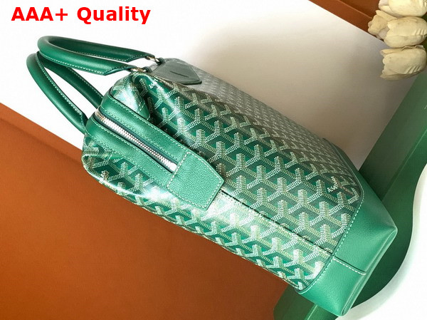 Goyard Cisalpin Document Case in Green Goyardine Canvas and Chevroches Calfskin Replica