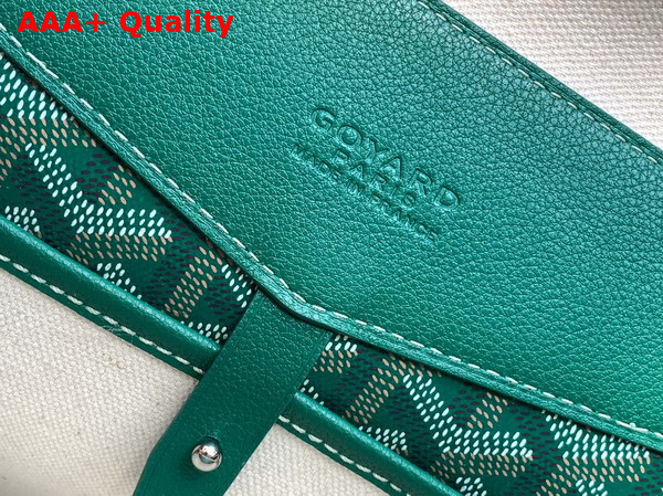 Goyard Cisalpin Document Case in Green Goyardine Canvas and Chevroches Calfskin Replica
