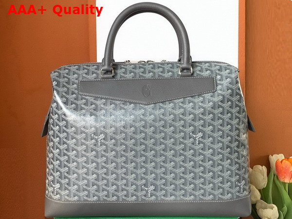 Goyard Cisalpin Document Case in Grey Goyardine Canvas and Chevroches Calfskin Replica