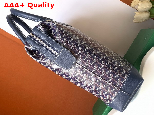 Goyard Cisalpin Document Case in Navy Blue Goyardine Canvas and Chevroches Calfskin Replica