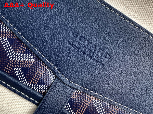Goyard Cisalpin Document Case in Navy Blue Goyardine Canvas and Chevroches Calfskin Replica