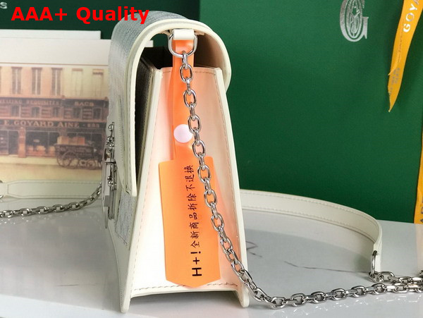 Goyard Duchesse Marie Caroline Bag in White Goyardine Canvas and Cervon Calfskin Replica