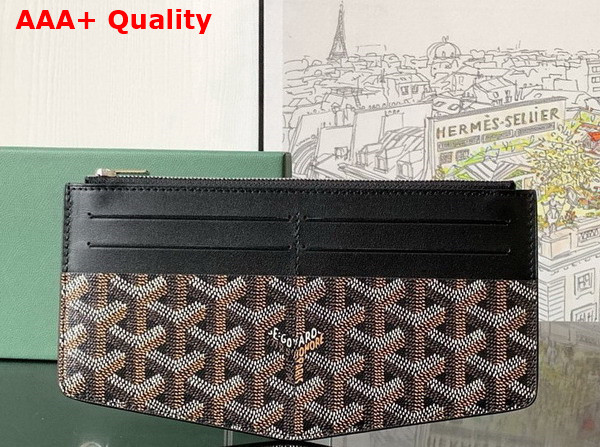 Goyard Insert Louise MM Black Goyardine Canvas and Vauzelles Calfskin Replica
