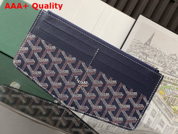 Goyard Insert Louise in Navy Blue Goyardine Canvas and Vauzelles Calfskin Replica