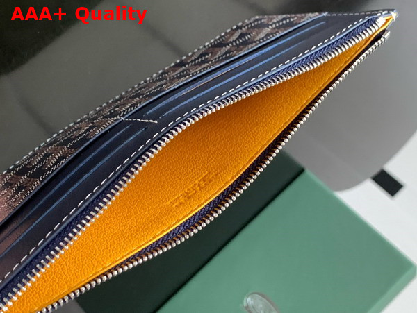 Goyard Insert Louise in Navy Blue Goyardine Canvas and Vauzelles Calfskin Replica