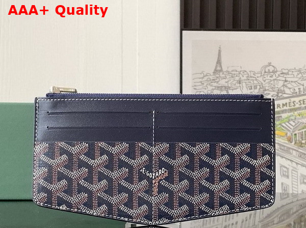 Goyard Insert Louise in Navy Blue Goyardine Canvas and Vauzelles Calfskin Replica