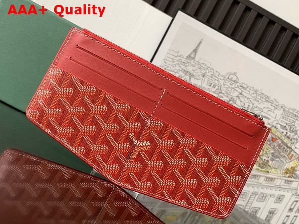 Goyard Insert Louise in Red Goyardine Canvas and Vauzelles Calfskin Replica