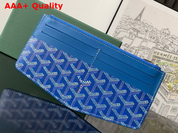 Goyard Insert Louise in Sky Blue Goyardine Canvas and Vauzelles Calfskin Replica