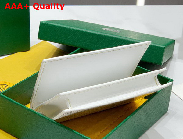 Goyard Malesherbes Card Wallet in White Goyardine Canvas and Vauzelles Calfskin Replica