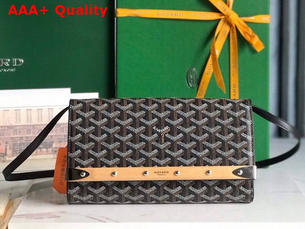 Goyard Monte Carlo PM Clutch in Black Goyardine Canvas and Clamecy Cowhide Replica