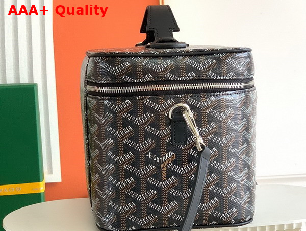 Goyard Muse Vanity Case in Black Goyardine Canvas and Cervon Calfskin Replica