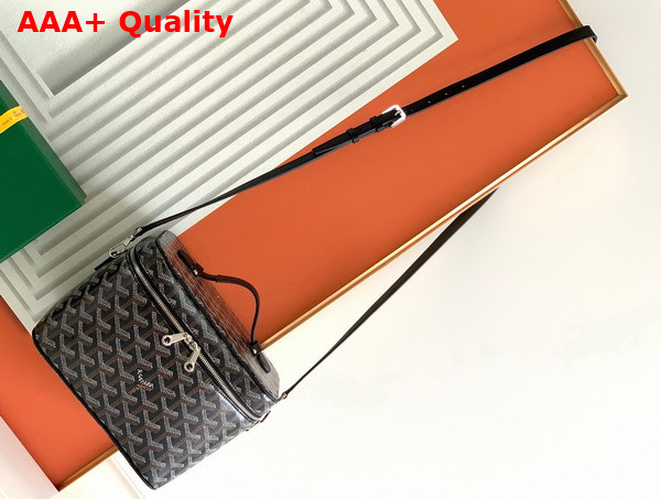 Goyard Muse Vanity Case in Black Goyardine Canvas and Cervon Calfskin Replica