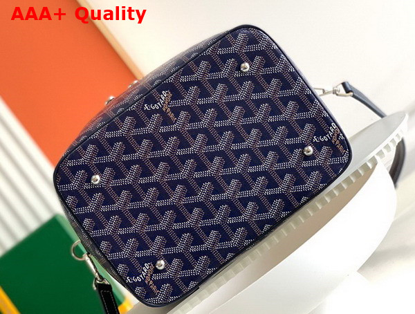 Goyard Muse Vanity Case in Navy Blue Goyardine Canvas and Cervon Calfskin Replica