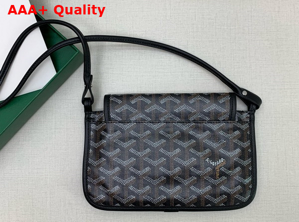 Goyard Plumet Pocket Wallet in Black Goyardine Canvas and Chevroches Calfskin Replica