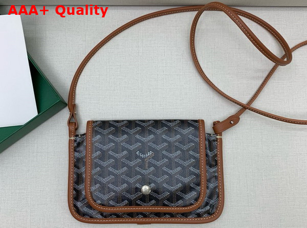 Goyard Plumet Pocket Wallet in Blank and Tan Goyardine Canvas and Chevroches Calfskin Replica