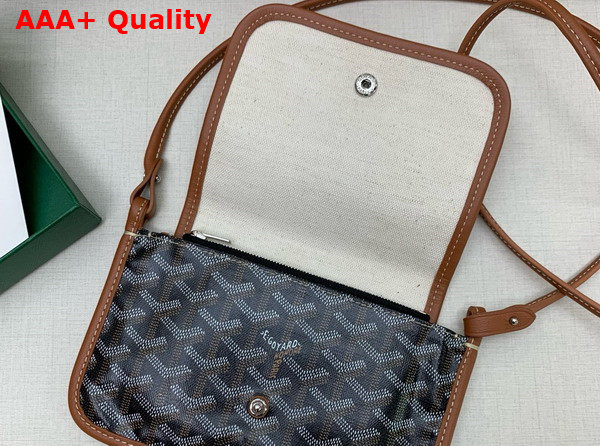 Goyard Plumet Pocket Wallet in Blank and Tan Goyardine Canvas and Chevroches Calfskin Replica