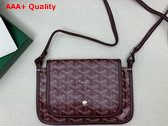 Goyard Plumet Pocket Wallet in Burgundy Goyardine Canvas and Chevroches Calfskin Replica