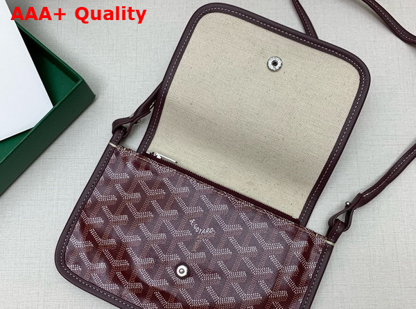 Goyard Plumet Pocket Wallet in Burgundy Goyardine Canvas and Chevroches Calfskin Replica