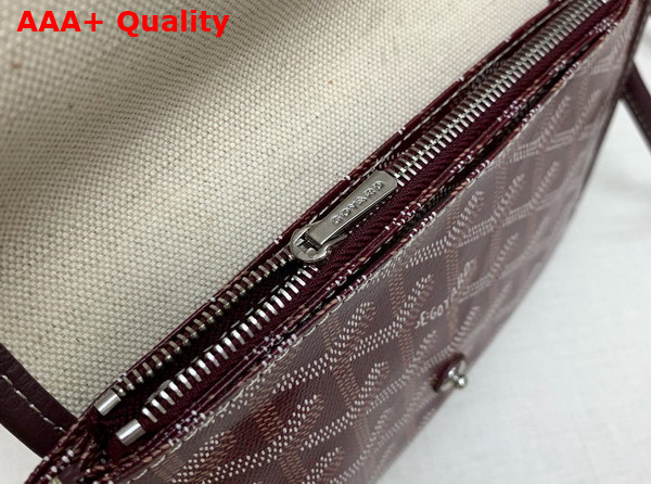 Goyard Plumet Pocket Wallet in Burgundy Goyardine Canvas and Chevroches Calfskin Replica
