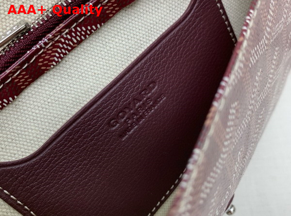Goyard Plumet Pocket Wallet in Burgundy Goyardine Canvas and Chevroches Calfskin Replica