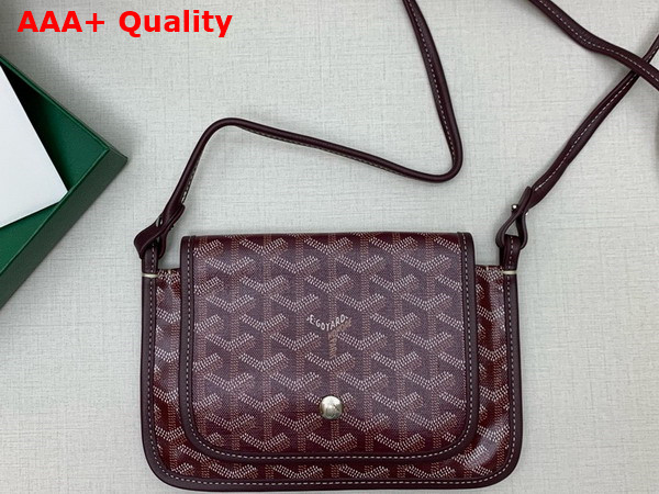 Goyard Plumet Pocket Wallet in Burgundy Goyardine Canvas and Chevroches Calfskin Replica
