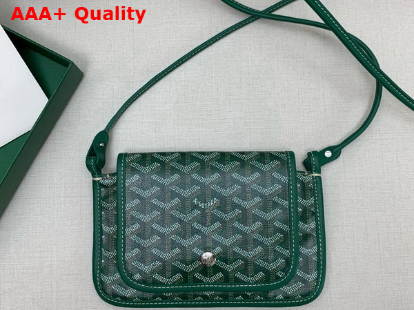 Goyard Plumet Pocket Wallet in Green Goyardine Canvas and Chevroches Calfskin Replica