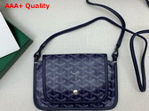 Goyard Plumet Pocket Wallet in Navy Blue Goyardine Canvas and Chevroches Calfskin Replica