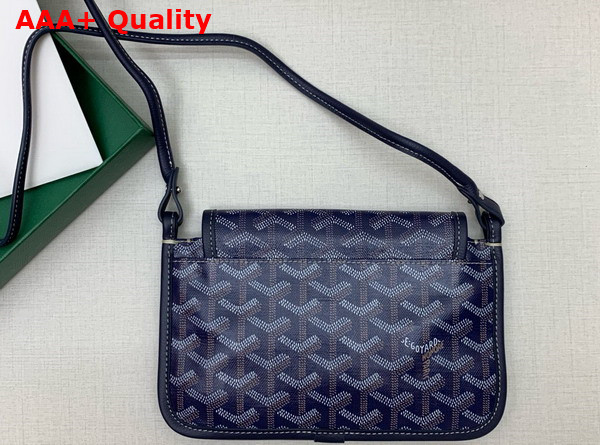 Goyard Plumet Pocket Wallet in Navy Blue Goyardine Canvas and Chevroches Calfskin Replica
