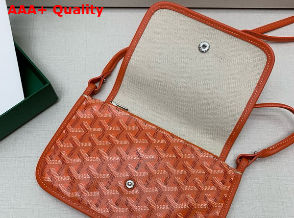 Goyard Plumet Pocket Wallet in Orange Goyardine Canvas and Chevroches Calfskin Replica
