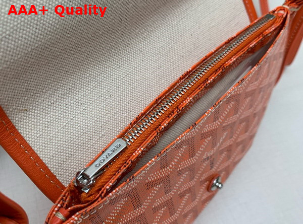 Goyard Plumet Pocket Wallet in Orange Goyardine Canvas and Chevroches Calfskin Replica