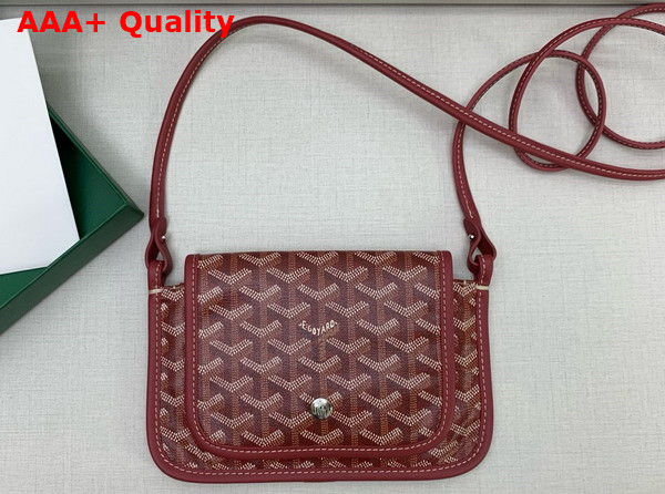 Goyard Plumet Pocket Wallet in Red Goyardine Canvas and Chevroches Calfskin Replica