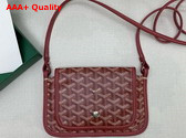 Goyard Plumet Pocket Wallet in Red Goyardine Canvas and Chevroches Calfskin Replica