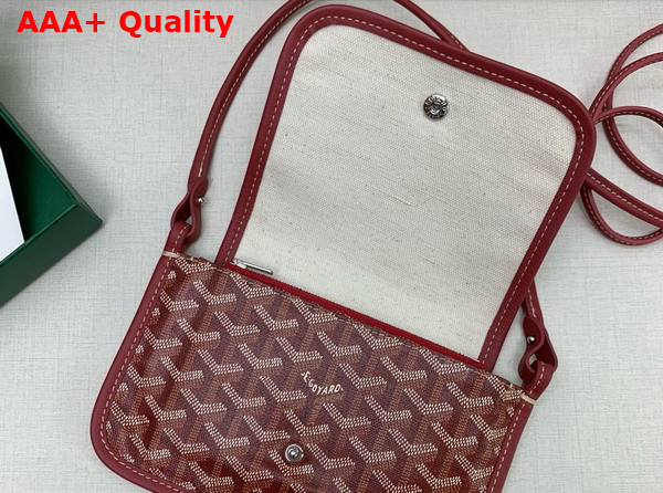 Goyard Plumet Pocket Wallet in Red Goyardine Canvas and Chevroches Calfskin Replica