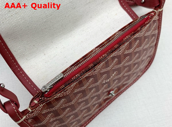 Goyard Plumet Pocket Wallet in Red Goyardine Canvas and Chevroches Calfskin Replica