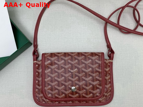 Goyard Plumet Pocket Wallet in Red Goyardine Canvas and Chevroches Calfskin Replica